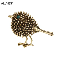 allyes crystal eye small fat bird brooches for women girls scarf collar enamel pins gold animal brooch female jewelry