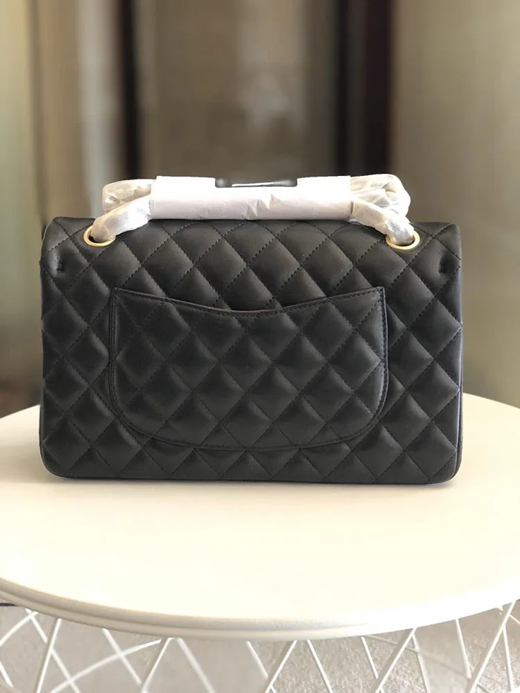 

Top quality ladies leather bag 100% genuine leather double flap handbag caviar leather classic flap diagonal bag fashion 2C bag