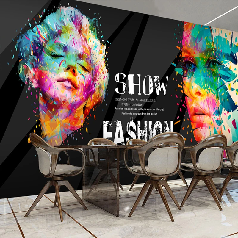 Hand painted watercolor wallpaper personalized graffiti 3D cosmetics TV background wall mural fashion beauty salon | Обустройство