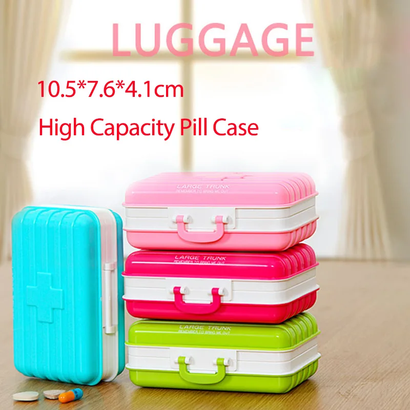 

High capacity Pill Case For Travel tablet Container Pocket pillbox Weekly Medicine Drug Dispenser Organizer cases luggage Box