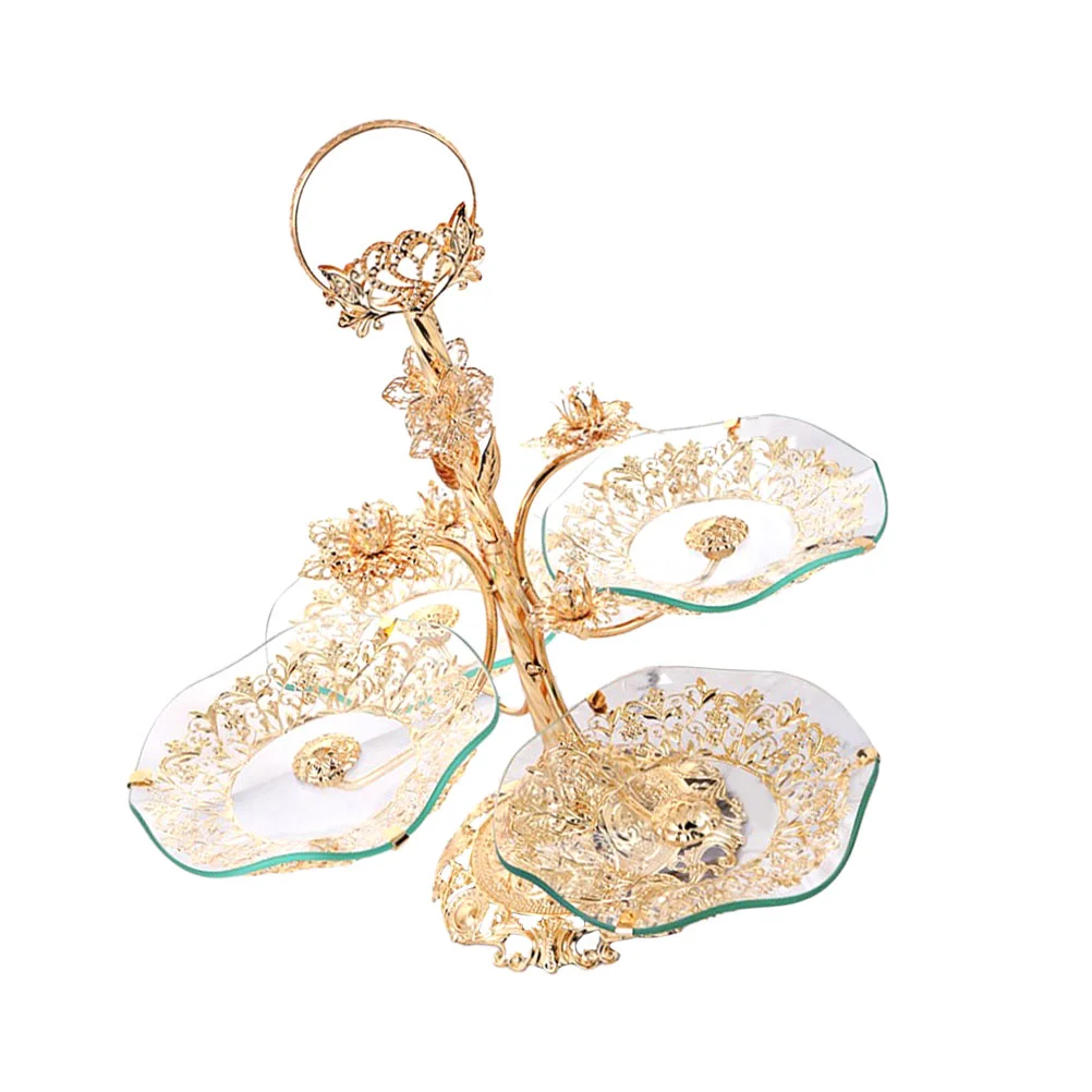 

1pc Decorative Food Storage Tray Snacks Plate Candy Tray Delicate Retro Tray