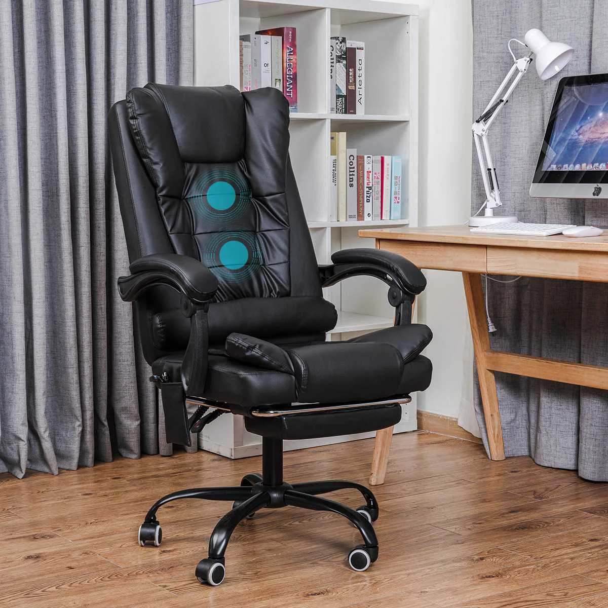 

Компьютерное офисное кресло, игровое домашнее кожаное кресло для геймеров, подъемное вращающееся кресло с подставкой для ног, регулируемое...