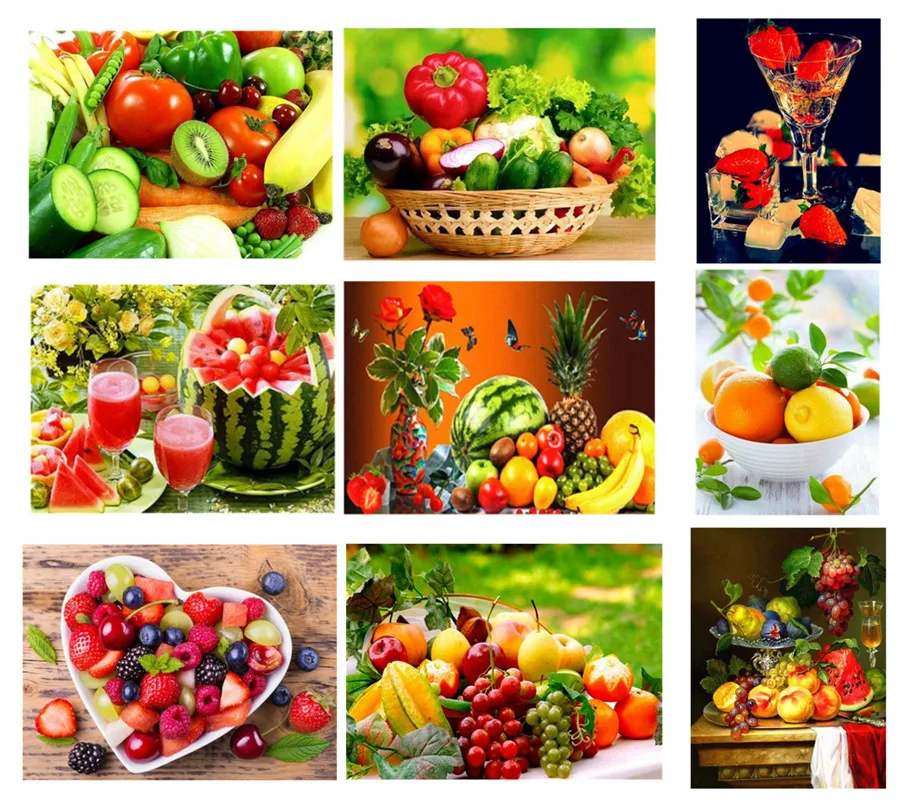 5D алмазная живопись сделай сам фрукты виноград кухня домашний ландшафт вышивка