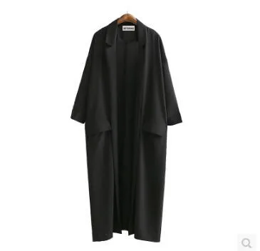 Z-ZOUX Women Cardigan Loose Coat Split Black Chiffon Trench Long Windbreaker Free Size Casual Wear 2019 Fashion | Женская одежда