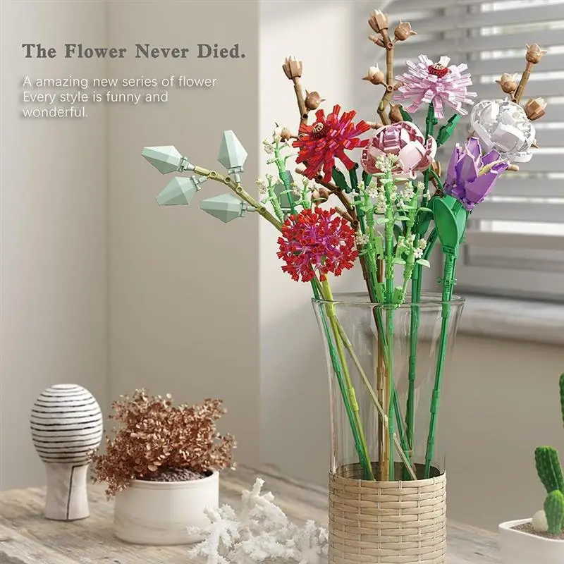 Искусственный букет модель строительного блока креативный цветов набор