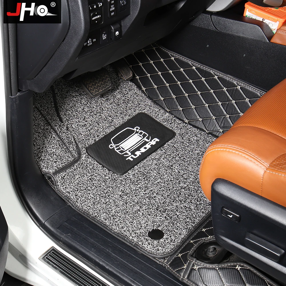

JHO Car Double Layer Wire Floor Mat For Toyota Tundra 2014-2020 5 Seats Cover Mats Carpets Accessories 2019 2018 2017 2016 2015