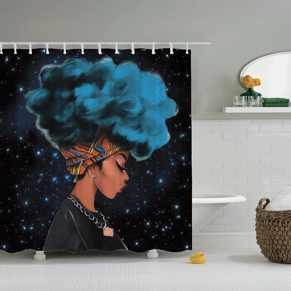 Африканская женщина душ шторы для ванной Аксессуары Ванная комната декор штора
