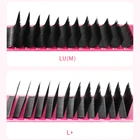 Накладные ресницы L +MLULC LDCCCDDD, матовые черные, 8-15 мм, Индивидуальные Накладные ресницы, мягкие шелковые накладные ресницы для наращивания