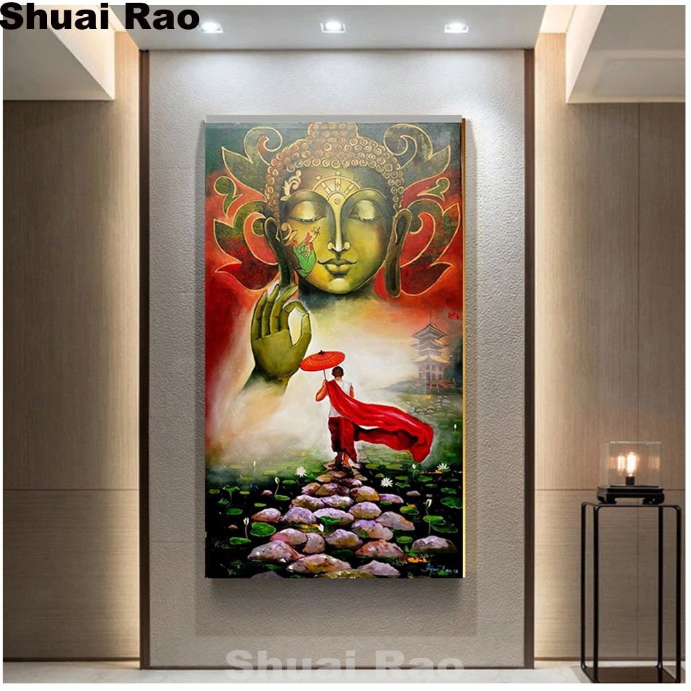 

full square Buddhism Buddha 5d diy diamond painting drill people statue mosaic round Diamond Embroidery icon china religion art,