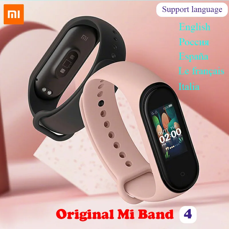 Оригинальный Xiaomi mi Band 4 Bluetooth 5 0 умный Браслет miband браслет AMOLED цветной экран AI