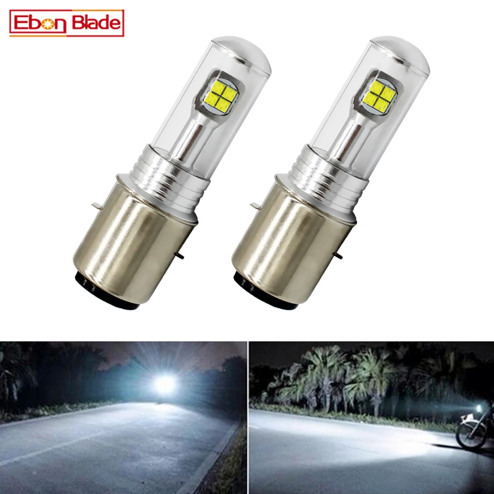 2pcs 1/2 шт. BA20D H6 мотоциклетный Мопед ATV PIT светодиодный светильник на голову с чипами 40 Вт 6000 К 12 В Высокий Низкий Мотоциклетный Двигатель головной светильник - Испускаемый цвет: 2pcs