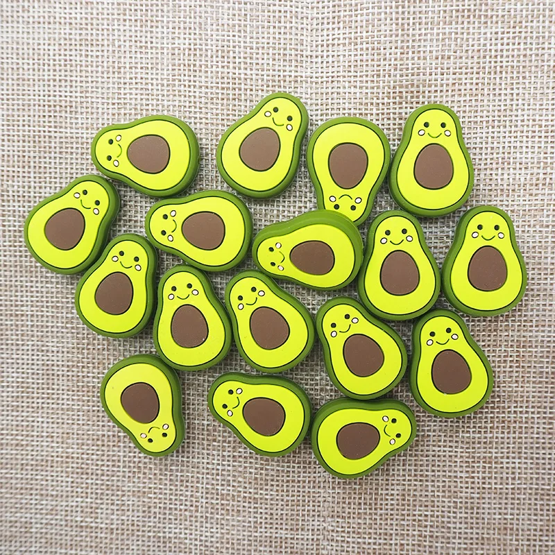 Chenkai 10 шт. силиконовые бусины авокадо DIY Baby игрушка для прорезывающихся зубов с