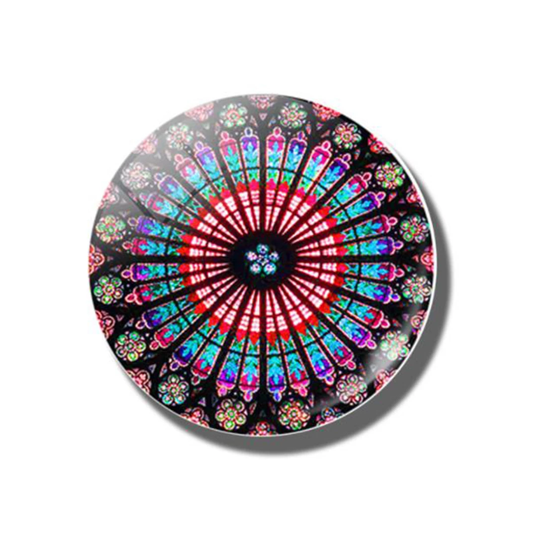 Flower Fridge Magnet Mandala Art Refrigerator Magnets Glass Cabochon Sticker Message Board Creative Home Decor | Дом и сад