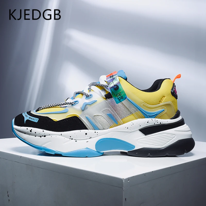 KJEDGB Brand New Sneakers Men 2020 Trend Fashion Men's Casual Shoes Outdoor Street Thick-soled Chunky Support Dropshipping | Обувь