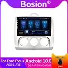 Автомобильный мультимедийный плеер Bosion, Android 10, с GPS-навигацией, IPS-экраном, DSP, PX6, 4 ГБ, 64 ГБ, для Ford Focus Mk2 Mk3 2004-2011