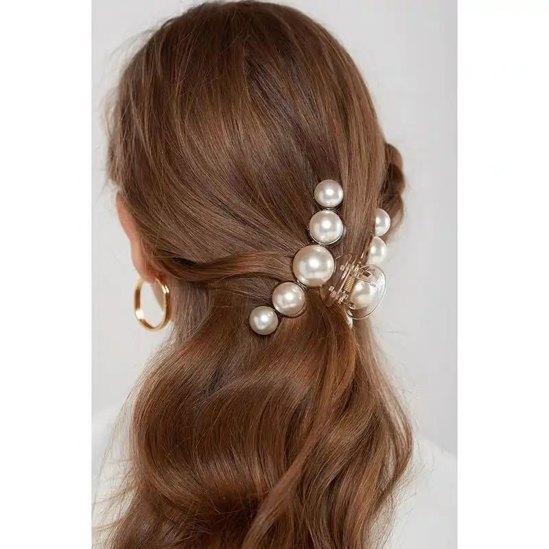 

Korean ins style pearl hairpin back of head large hairpin elegant shark hairpin