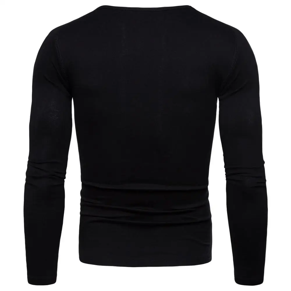Новые мужские футболки с длинным рукавом из чистого хлопка Повседневная