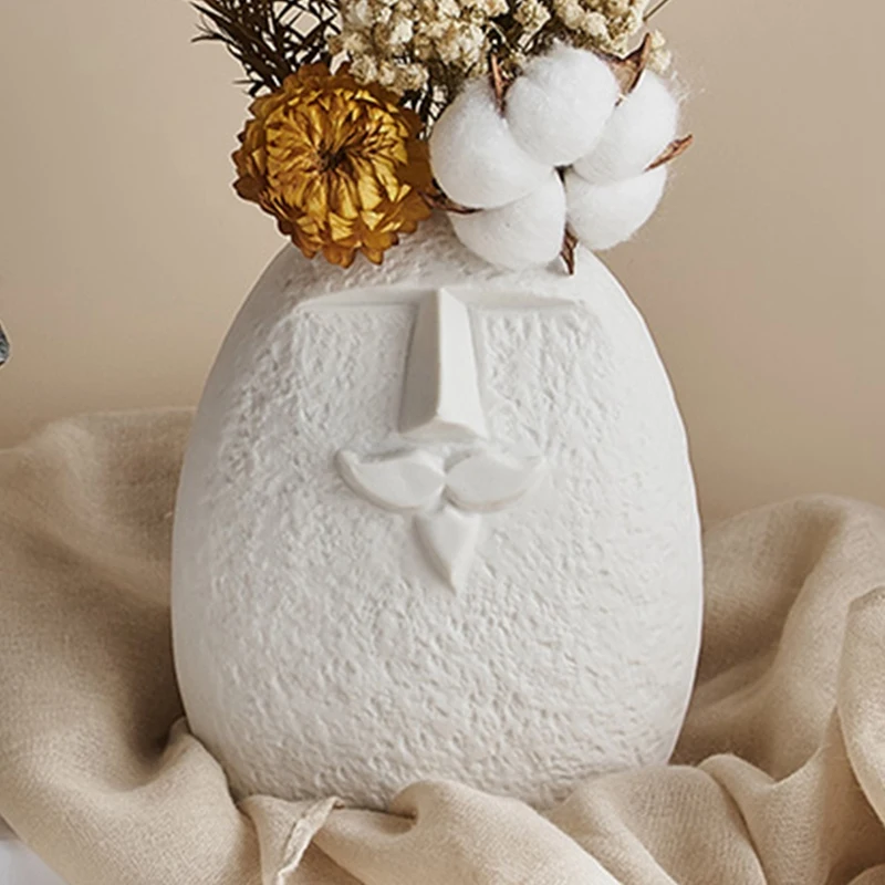 Creativity Ceramic Dried Flower Vase Nordic Home Decoration Accessories Face Funny Vases Living Room Decor Abstract Gift | Дом и сад