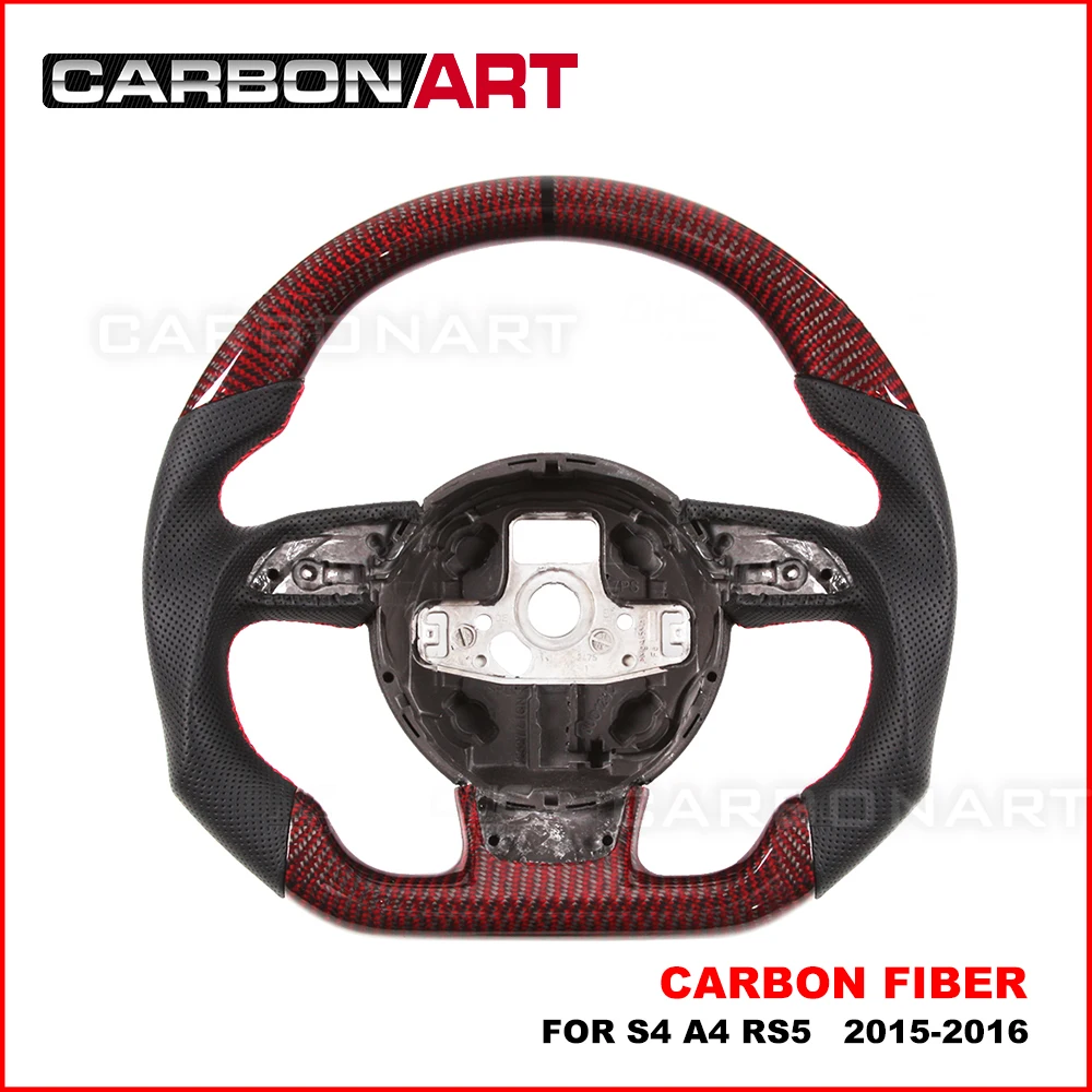 

Real Carbon Fiber Flat Bottom racing style Steering Wheel For Audi S4 A4 RS5 2009-2017 replacement carbon fiber steering wheel