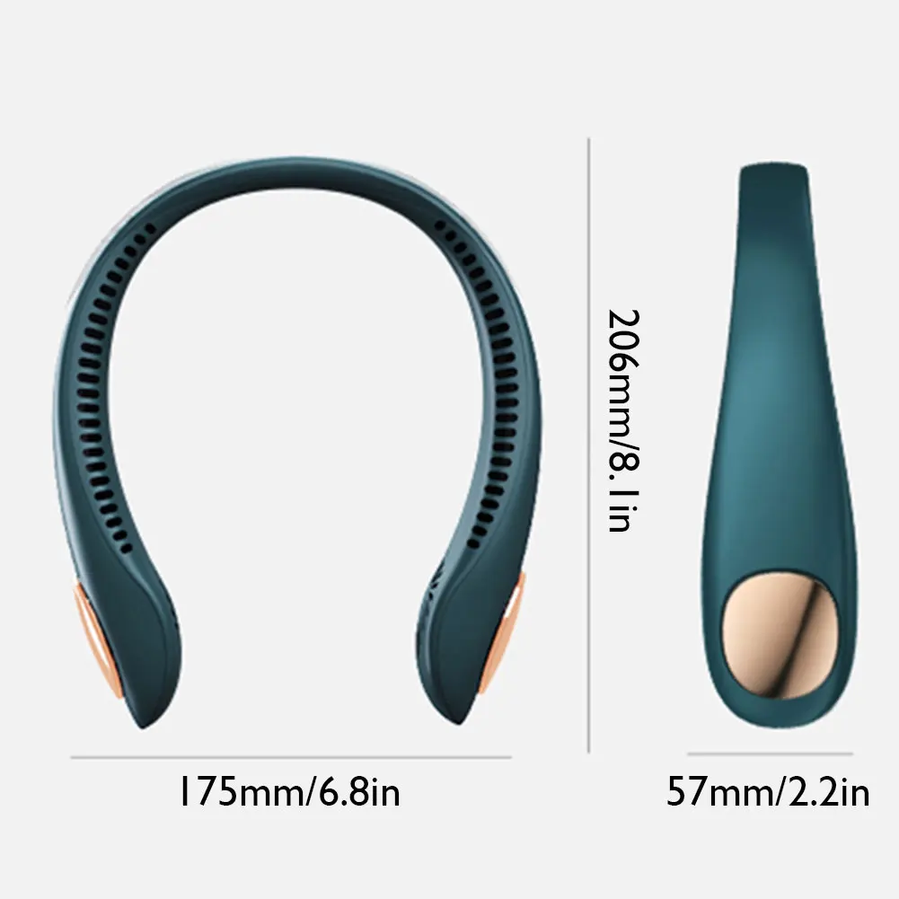 

Portable Hanging Neck Fan USB Rechargeable 3 Speed Adjustable Air Cooler Summer Outdoor Travel Handsfree Bladeless Cooler Fan