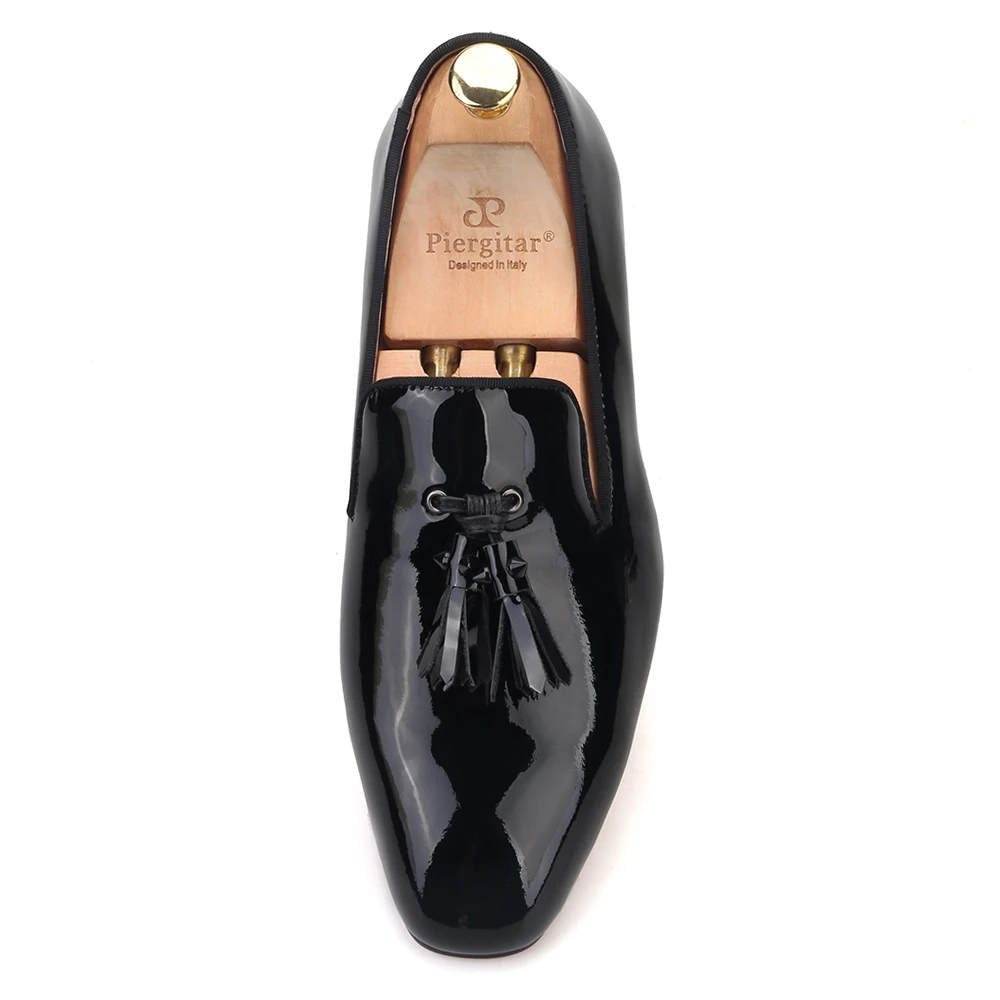 Piergitar new handmade men leather shoes with spikes tassel fashion party and wedding men's loafers plus size male flats | Обувь