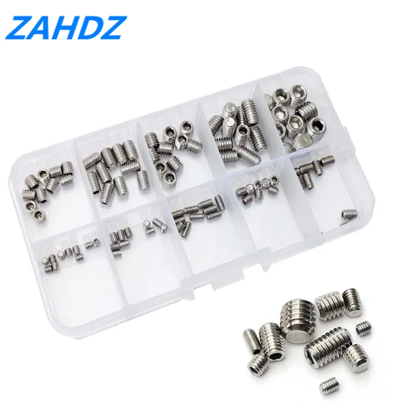 200 шт. Набор шестигранных винтов из нержавеющей стали с резьбой набор M3 M8