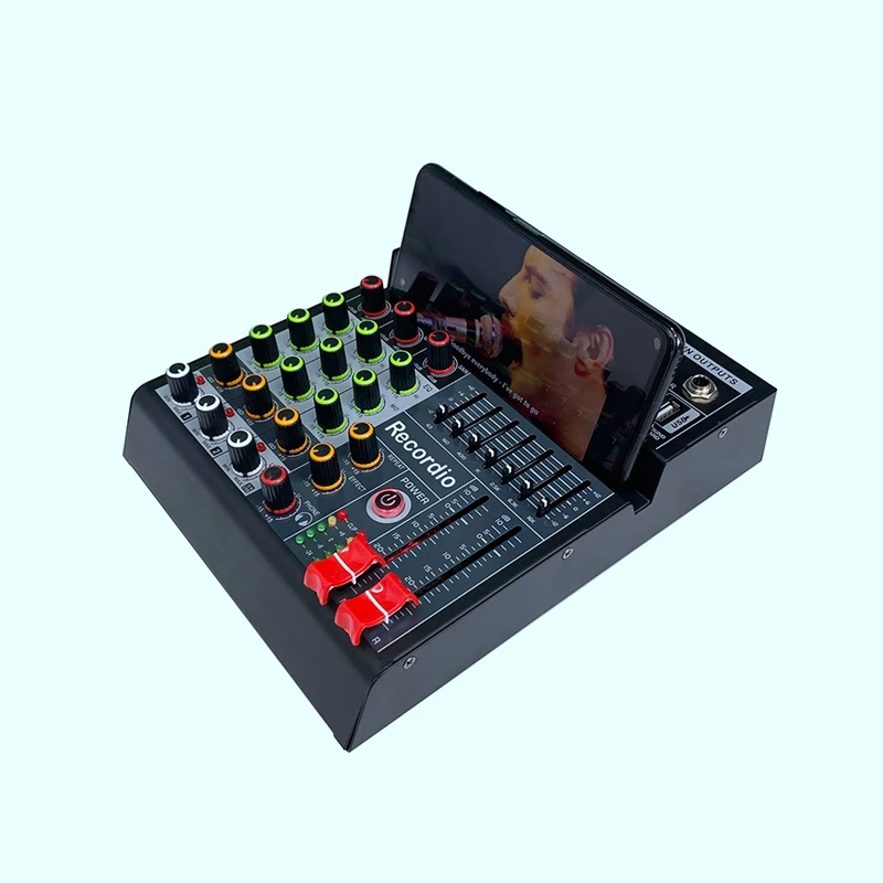 GAX-MM4 Mini 4-канальный USB-аудиомиксер с функцией Blueteeth 48 В фантазийный Мощный