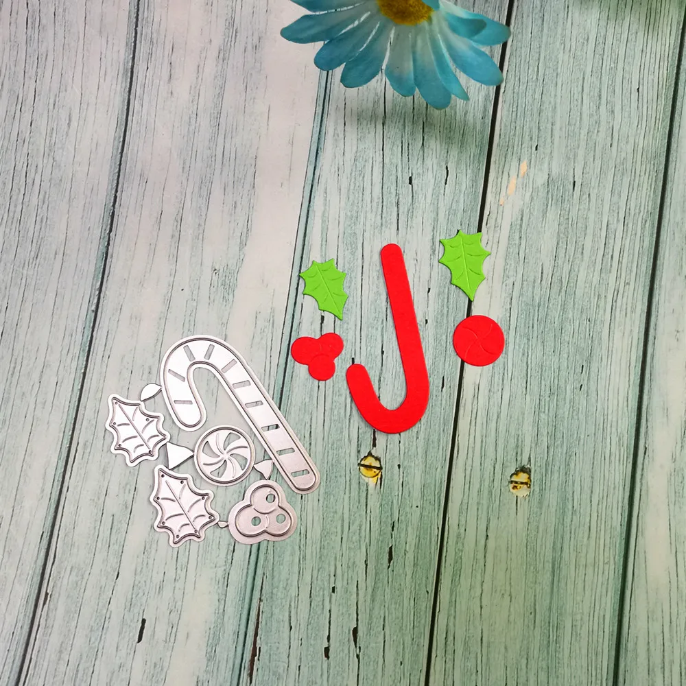 Рождественская трость металлический Трафаретный вырубной штамп DIY Скрапбукинг