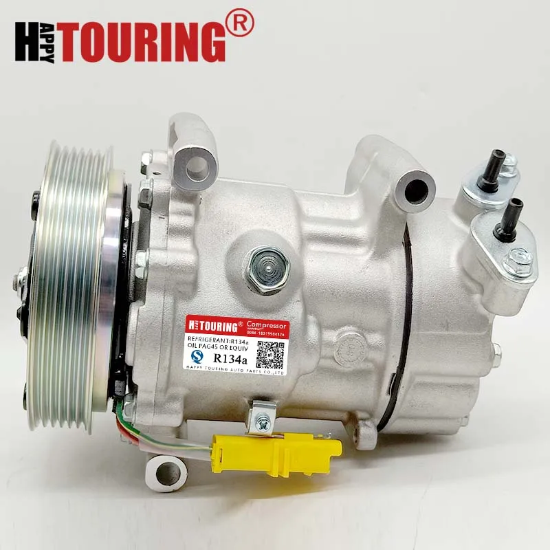 Для компрессора SANDEN SD6V12 для Peugeot 206 307 Citroen Fiat 6453XJ 6453QG 6453QE 6453QH 9655191680 5215310145 1450 1908