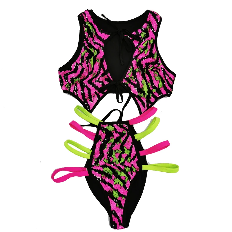 Mix Sequin Embroidery Glitter Embellished Bikini Swimsuit Set Women 20 EDC Dress Rave Cosplay Costumes Carnival Party | Тематическая