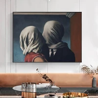 surrealism rene magritte the lover canvas painting wall art nordic posters and prints wall pictures for living room decoration