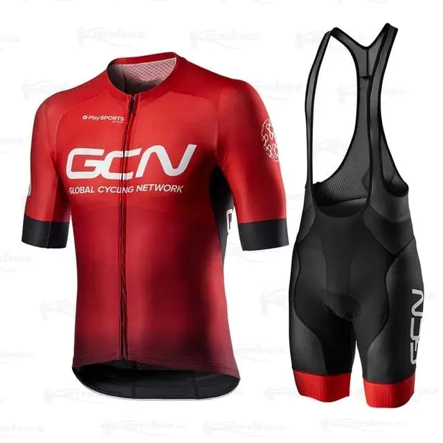 Red GCN Team Cycling Jersey Set 2022 Man Summer MTB Race Clothing Short Sleeve Ropa Ciclismo Outdoor Riding Bike Uniform | Спорт и