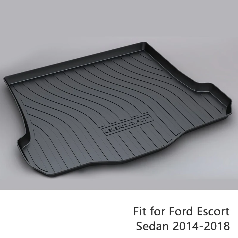 

For Ford Escort Sedan 2014 2015 2016 2017 2018 Styling Boot Liner Anti-slip Mat Accessories 1Set Car Cargo Rear Trunk Mat