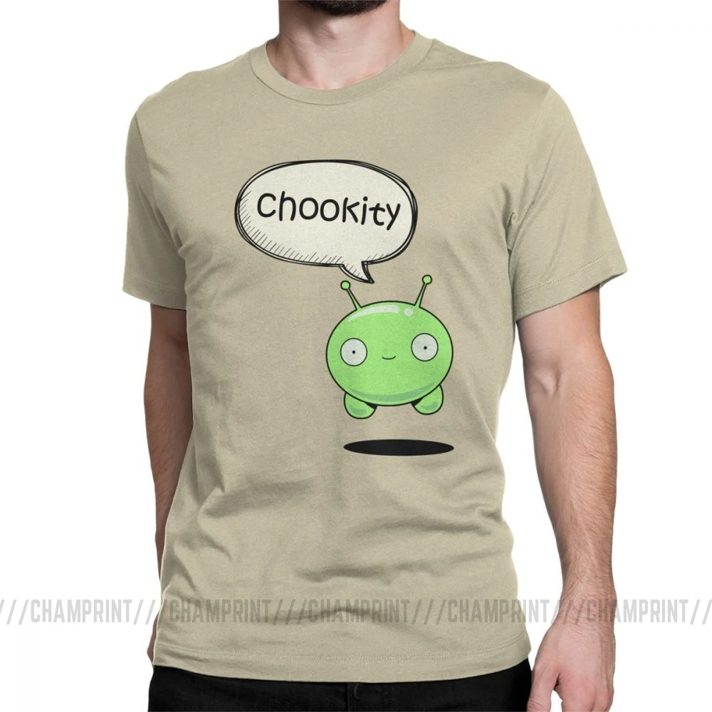 Мужская футболка Chookity Mooncake, Moon Cake Final Space Crazy, топы с круглым вырезом и коротким рукавом, чистый хлопок, футболка с принтом, футболка размера плюс - Цвет: Хаки