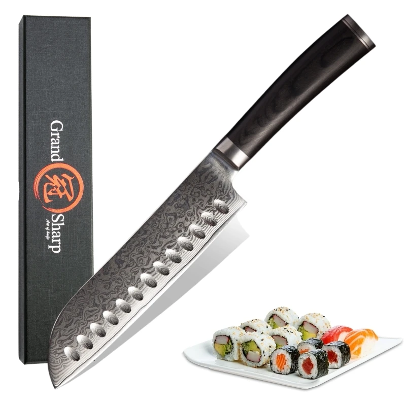 GRANDSHARP Damascus chef knife set Steel Kitchen Knives Sets Chef Santoku Paring Knife vg10 Japanese | Дом и сад