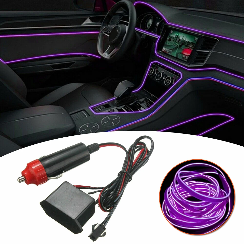 

Atmosphere Purple LED Wire Strip Light Lamp Accessories Parts Trim Purple 12V DC Decoration