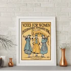 Феминистская музыкальная брошюра, плакат, HD печать, холст, картина Votes для женщин, винтажный подарок для женщин, украшение комнаты для девушек