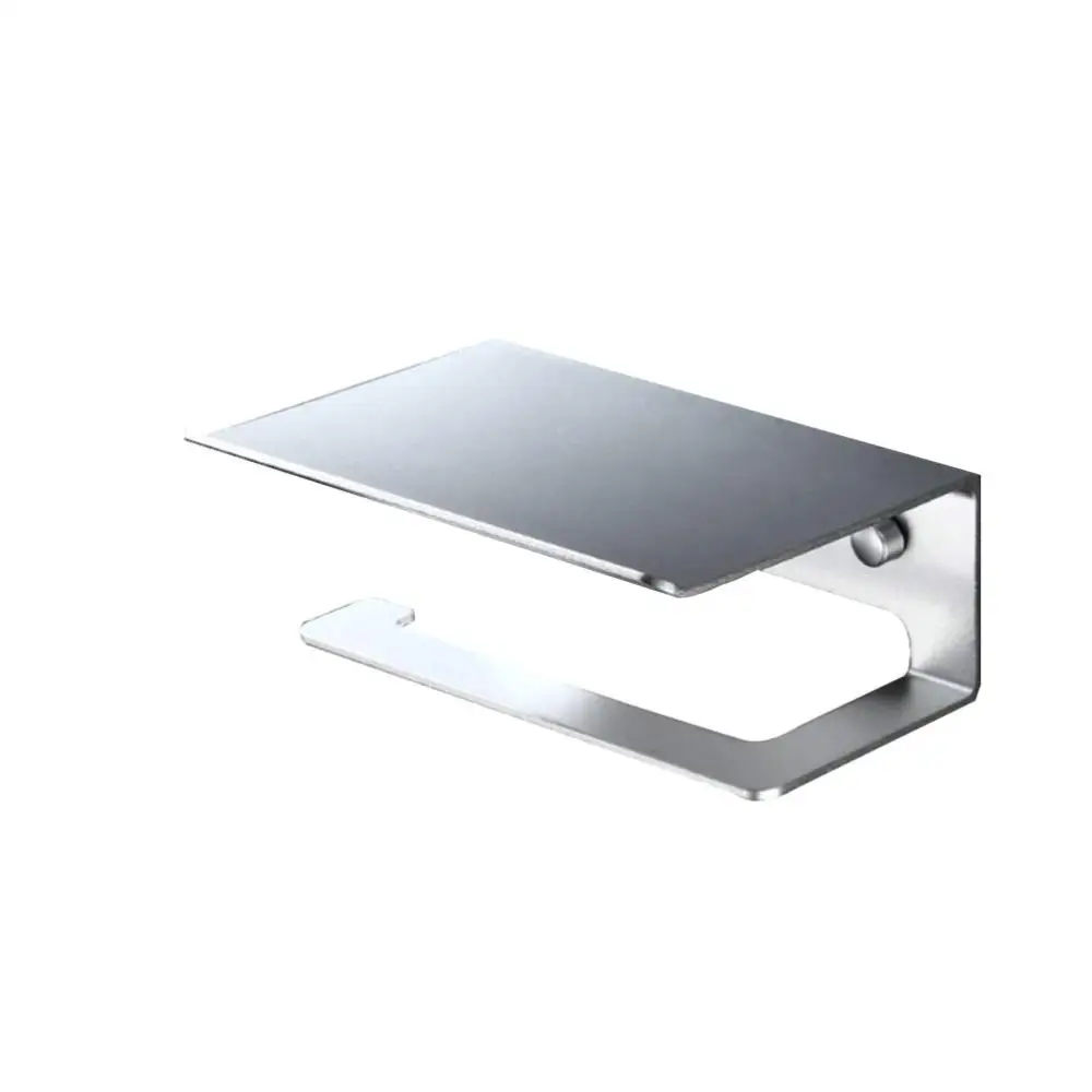 

Space Aluminum Holder Tissue Rolls Storage Shelf Wall Mounted Mobile Phone Storage Rack Bathroom Accessories (Black