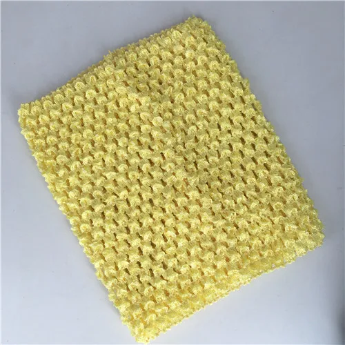 Light yellow Аксессуары для шитья из эластичной ткани, Детская повязка на голову, 15X15 см, Тюлевая юбка-пачка «рюмочка» «сделай сам», вязаная крючком на груди, одежда для девочек, юбка - Цвет: Light yellow