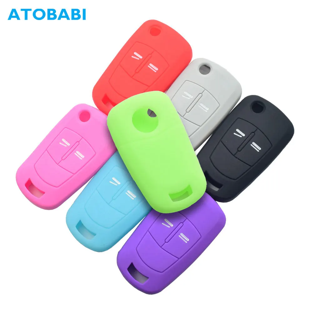 

Silicone Car Key Case For Opel Vauxhall Astra Corsa Vectra Signum Tigra 2 Button Folding Remote Fob Cover Keychain Protector Bag