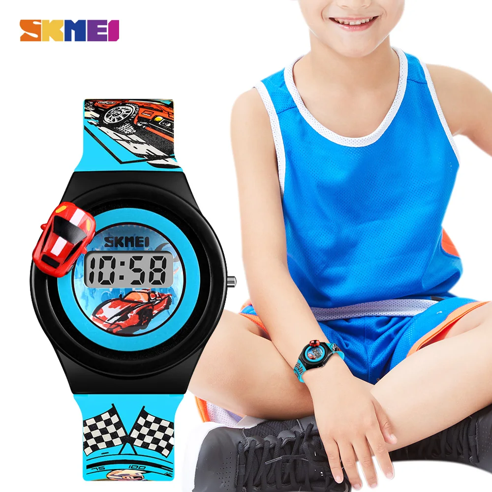 SKMEI детские часы автомобильные креативные Мультяшные для мальчиков и девочек