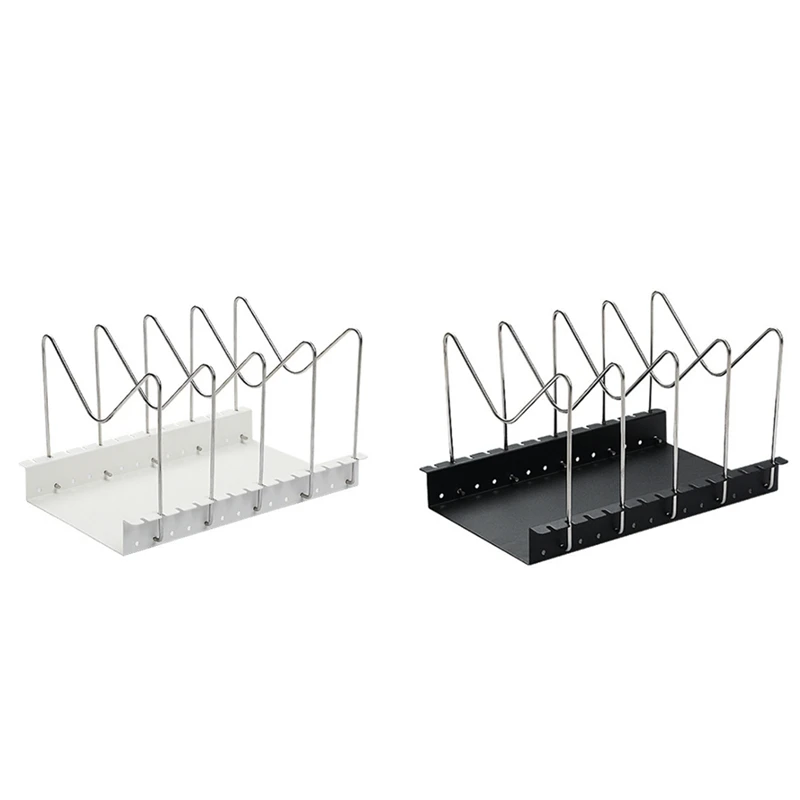 

Vertical Separate Lid Storage Rack Kitchen Pot and Dish Rack Desktop Drain Dishes Storage Multi-Purpose Shelves