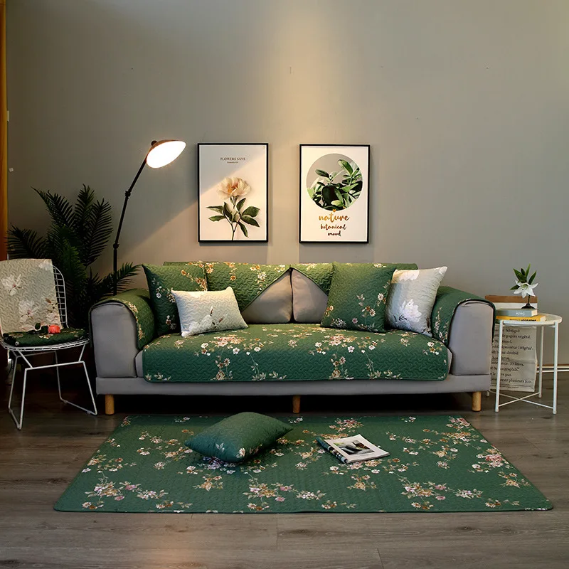 Всесезонное покрывало для дивана в скандинавском стиле подушка цветочные узоры