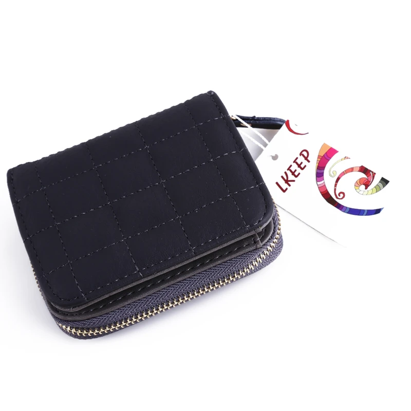 

Women Short Wallets PU Leather Female Plaid Purses Nubuck Card Holder Wallet Fashion Woman Small Zipper Wallet With Coin Purse