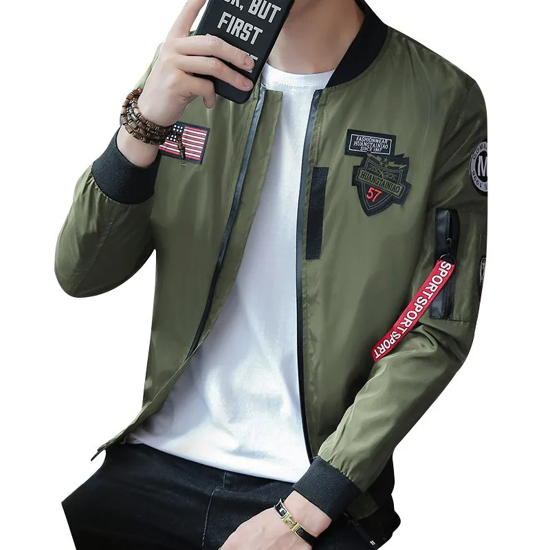 Осенняя мужская куртка для подростков новинка с воротником бейсбольная форма