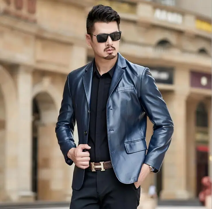 mens leather jacket motorcycle coat men jackets Autumn and winter lapel clothes personalized jaqueta de couro street fashion