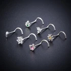 1 предмет; Новинка; Cat найди в форме цветка из Носа носа кольцами с винтами для Для женщин 20g хирургическая Сталь кольцо-гвоздик в нос элегантное ювелирное изделие для тела