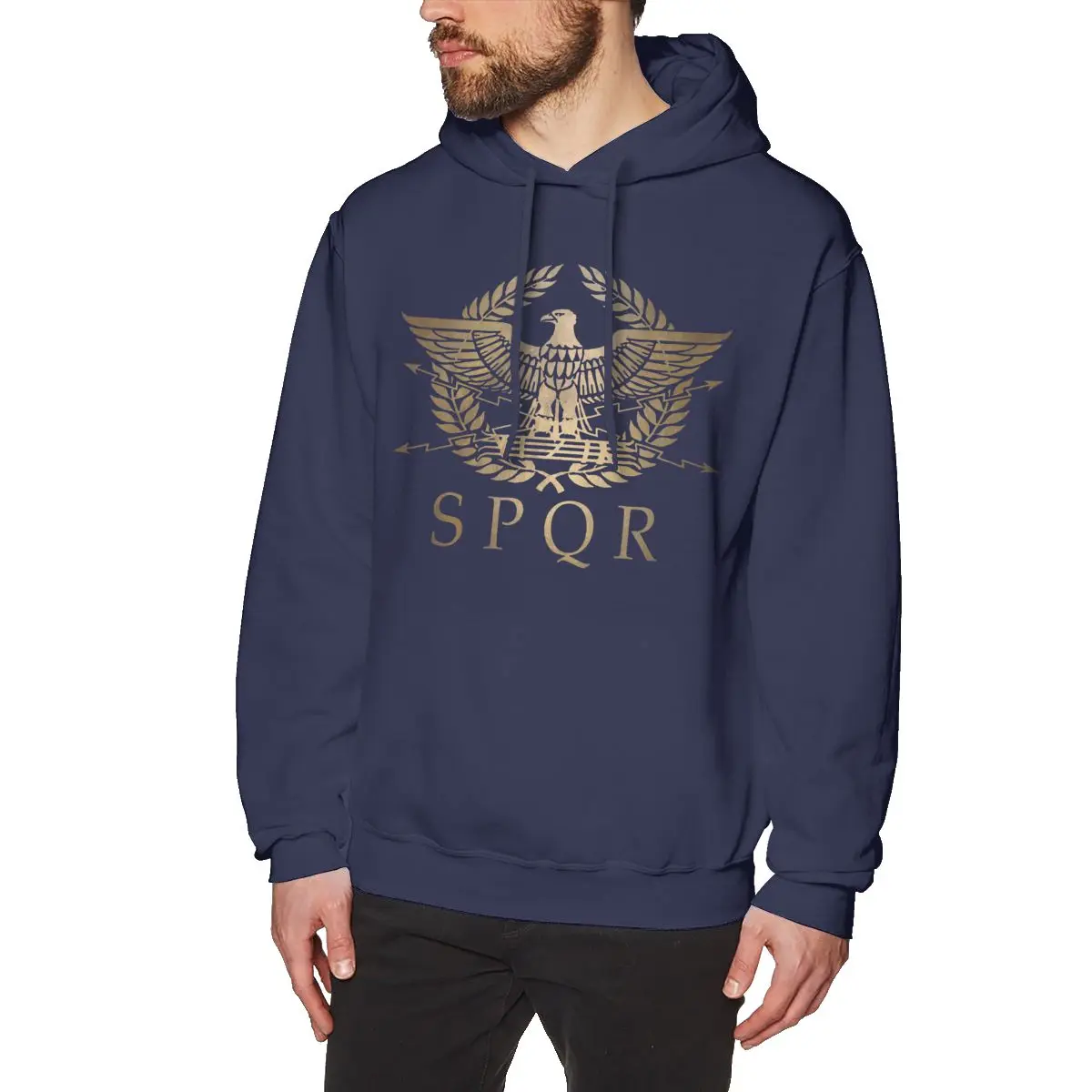 navy Spqr Римский Империя Стандартная плата толстовки MenMan мягкая толстовка круглый воротник - Цвет: navy