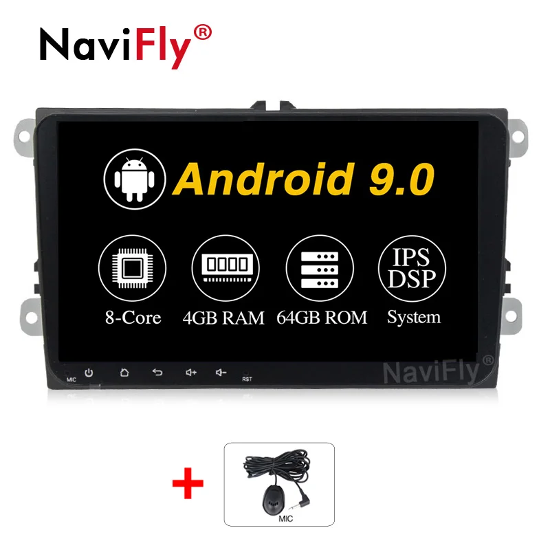 " Android 9,0 8Core ips DSP автомобильный Радио аудиоплеер для VW Polo Golf 5 6 passat b6 Tiguan; skoda роскошный rapid skoda rds gps - Цвет: 8Core 4G 64G IPS DSP