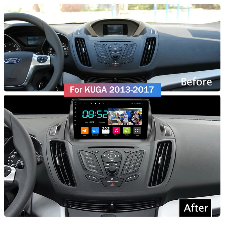 Android 8 1 автомобильный DVD 1din мультимедийная Navi система для Ford Kuga 2013-2017